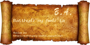 Batthyány Amáta névjegykártya